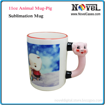 11oz Animal Mug-Pig, Sublimation Mug